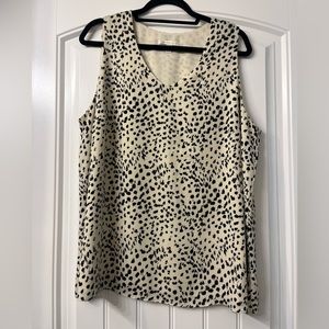 Black & cream spotted sleeveless shell